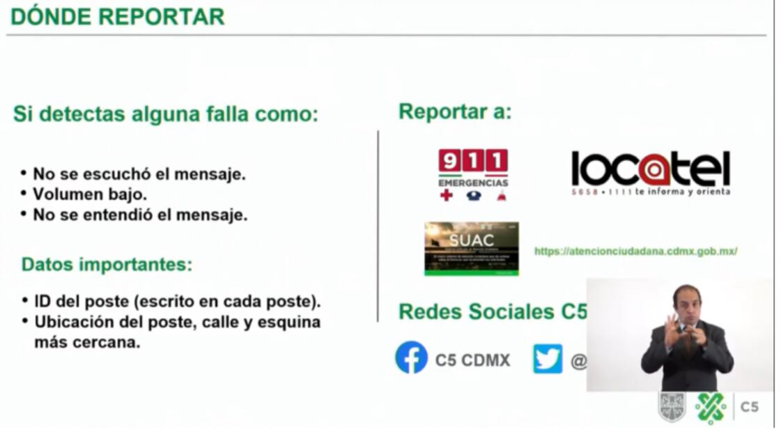 Si en tu calle no sonó la alerta sísmica, por seguridad se debe reportar la falla.  Foto: Gobierno CDMX