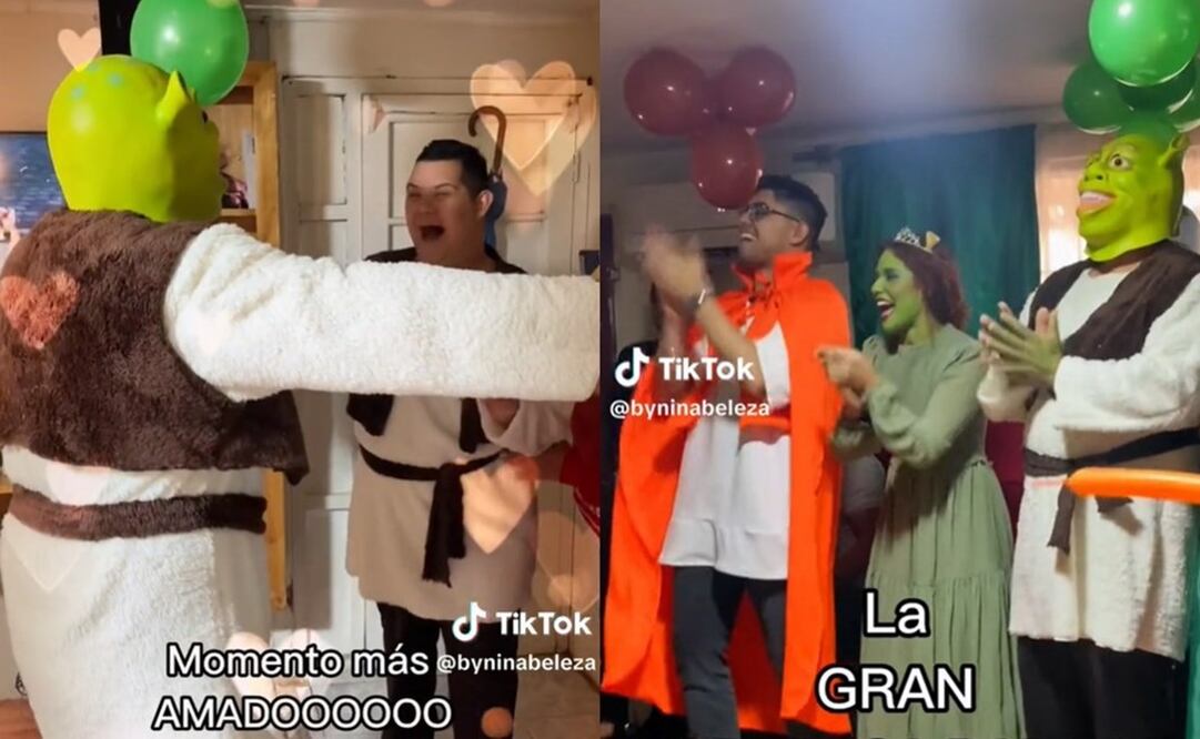 La fiesta temática de Shrek se viralizó en TikTok. Foto: TikTok @byninabeleza