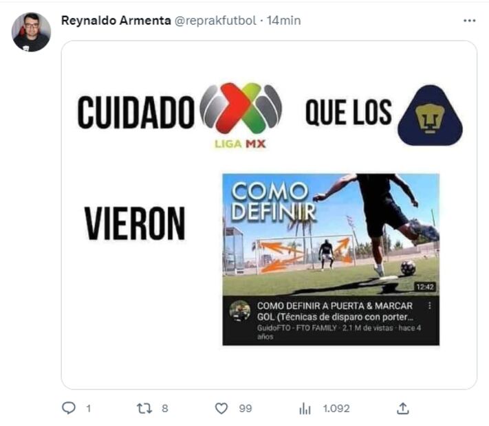 Los mejores memes del partido entre Pumas y Toluca - Foto: Especial