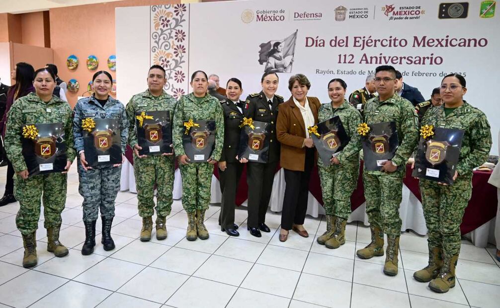 Elementos del Ejército reconocidos por la mandataria del Edomex (19/02/2025). Foto: Especial