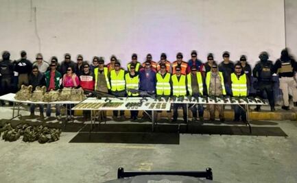 Caen a 27 presuntos integrantes del crimen organizado con arsenal en Nuevo León; siete son menores de edad