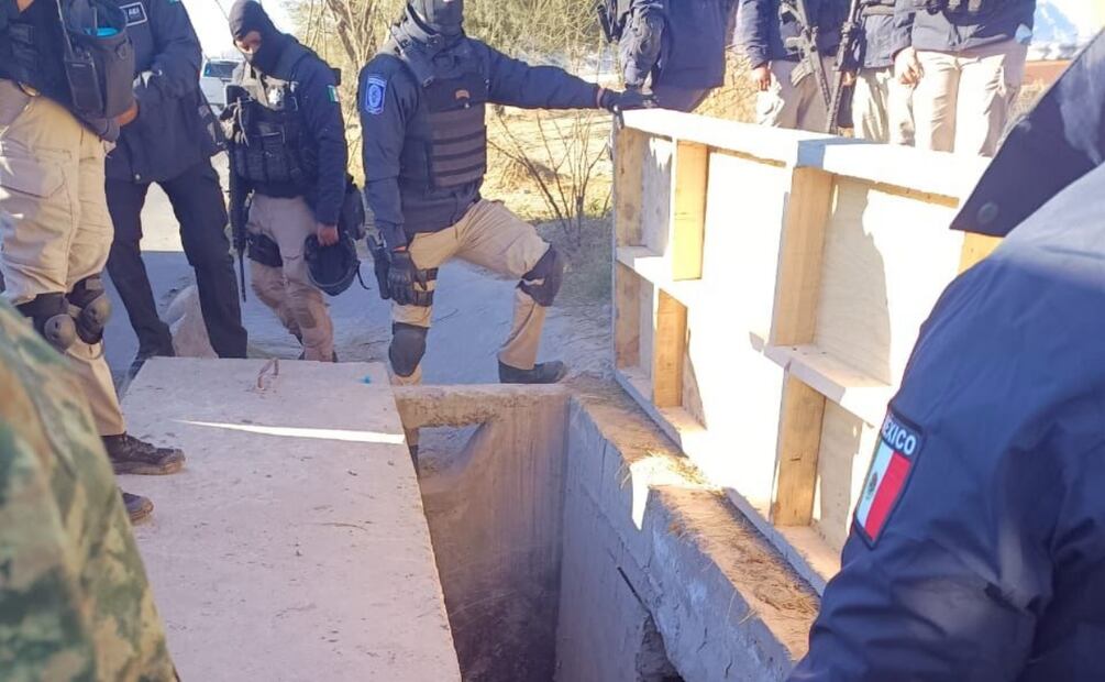 Elementos de seguridad aseguraron el túnel. Foto: Especial