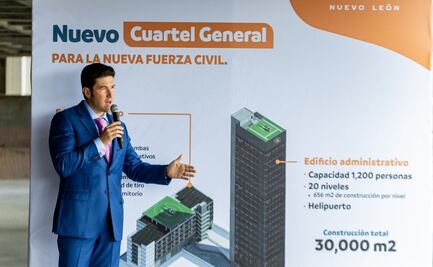 Refuerzo a la seguridad en Nuevo León; Samuel García supervisa la construcción del Cuartel General