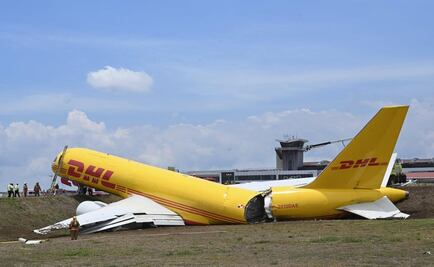 Avión de la empresa DHL se parte en dos en Costa Rica y cierran aeropuerto