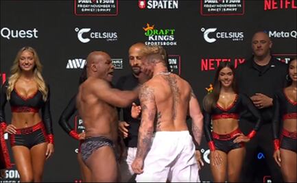 VIDEO: Mike Tyson golpeó a Jake Paul en el pesaje previo a la pelea