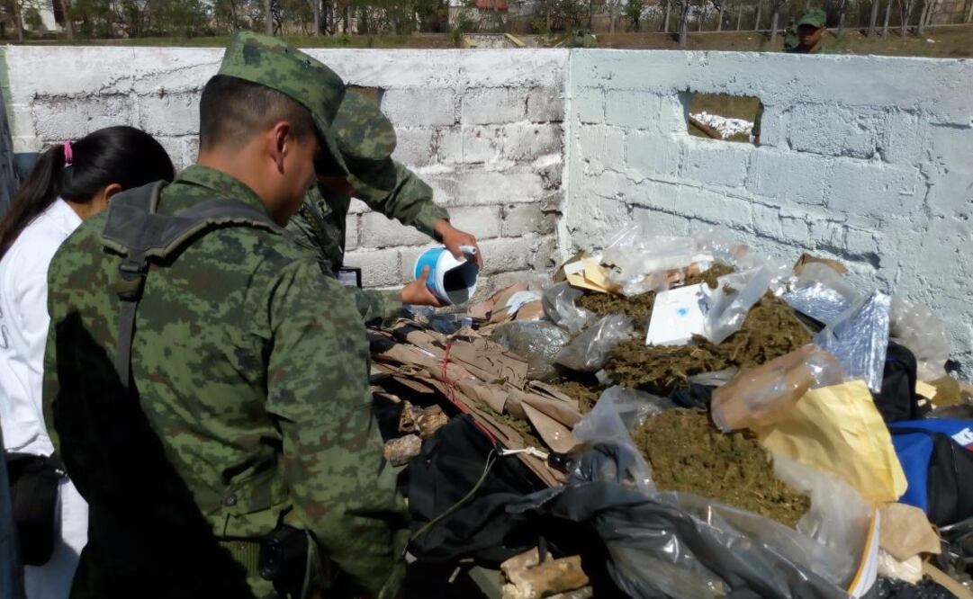La droga fue incinerada esta tarde en la sede del 20º Batallón de Infantería “El Sabino”. (FOTO: Cortesía)
