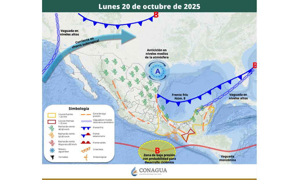 Lunes 20 de octubre: continúa la inestabilidad con descenso térmico.
Foto: Especial.