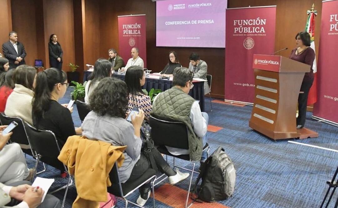 Conferencia de prensa de Irma Sandoval, titular de la Secretaría de la Función Pública / Tomada de Twitter @SFP_mx