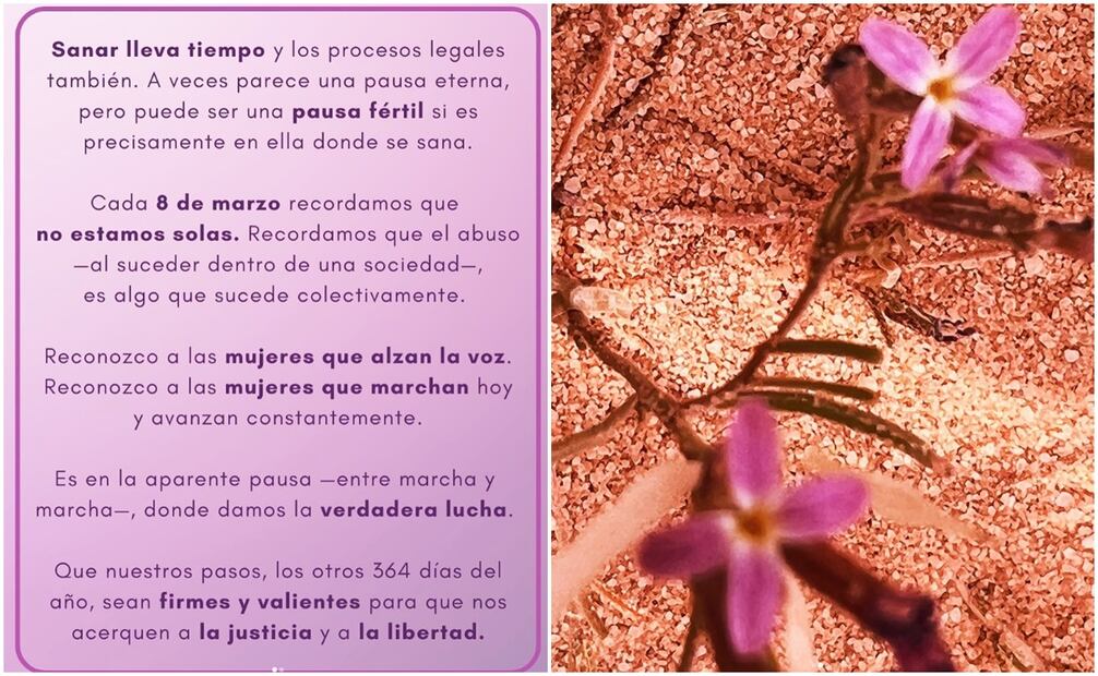 Sasha Sokol reflexiona sobre el Día Internacional de la Mujer y sobre la lucha por la justicia y a la libertad.