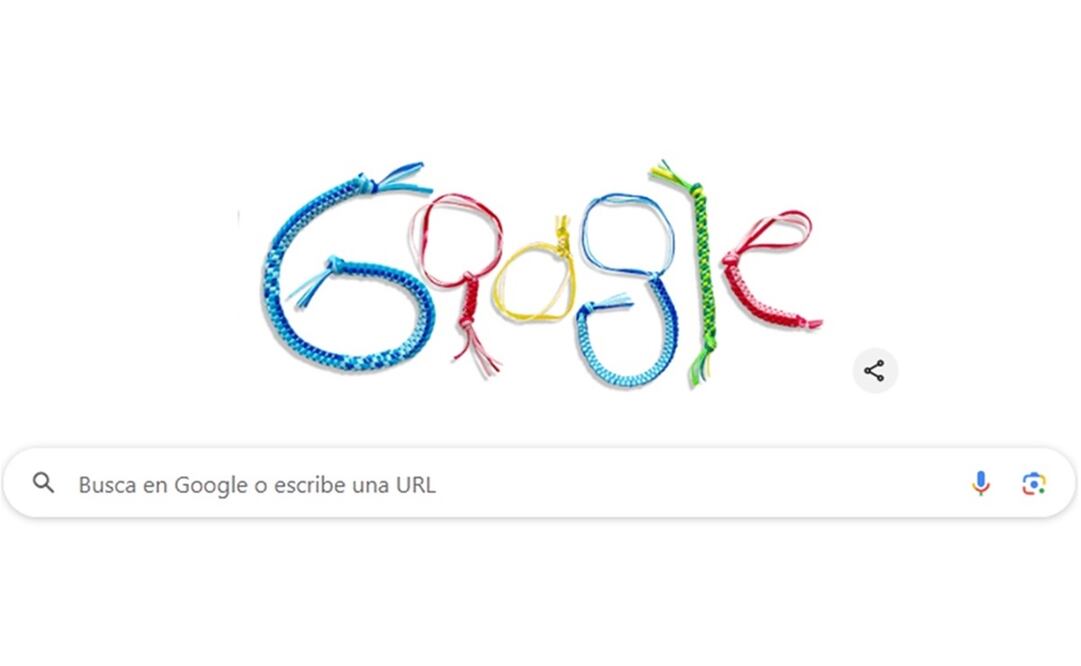 Este 12 de septiembre, Google dedica su Doodle a las pulseras Scoubidou, una tradición de anudado que surgió en Francia en la década de 1950 y volvió a popularizarse a inicios de los años 2000. Foto: Captura de pantalla