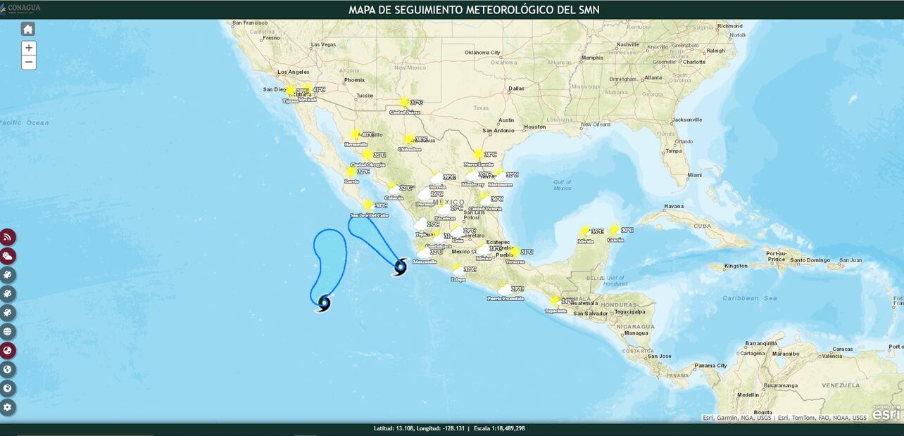 Plataformas digitales para seguir la trayectoria del huracán Bárbara. Foto: Captura de pantalla