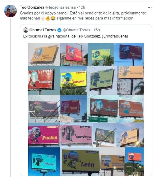 Vicente Fox bromea con silueta de Sheinbaum y el comediante Teo González agradece "apoyo a gira"