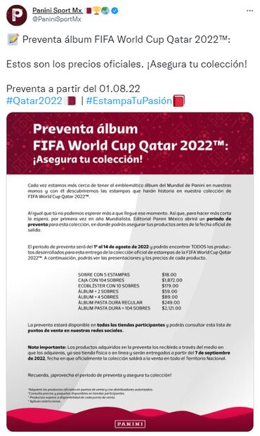 ¿Cuál es el precio en preventa del álbum del Mundial de Qatar 2022?