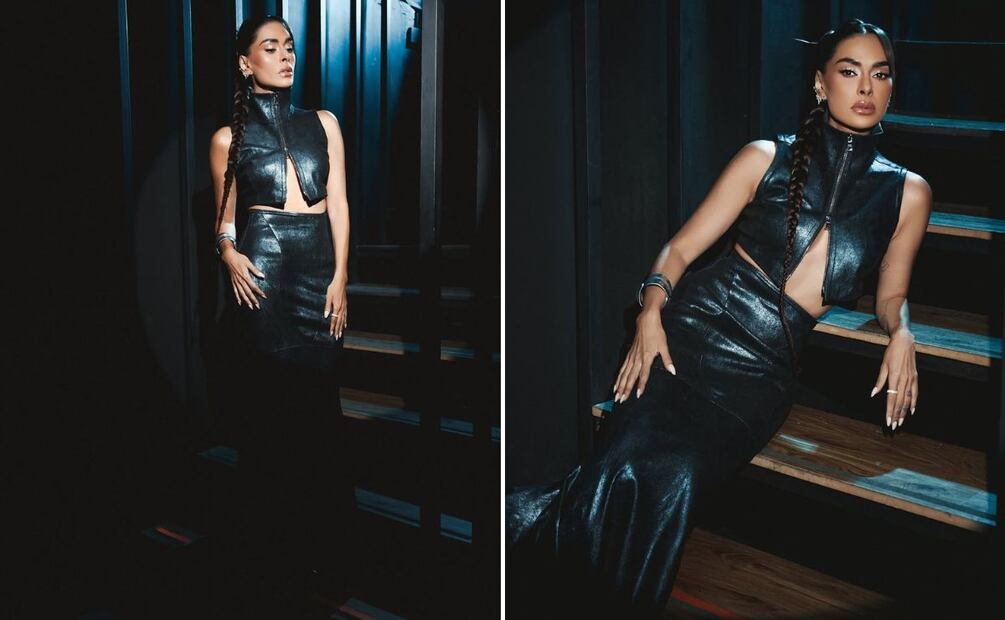 Galilea Montijo luce total look de piel de marca mexicana. Foto: Especial. Instagram @galileamontijo/ @fernando.dumas
