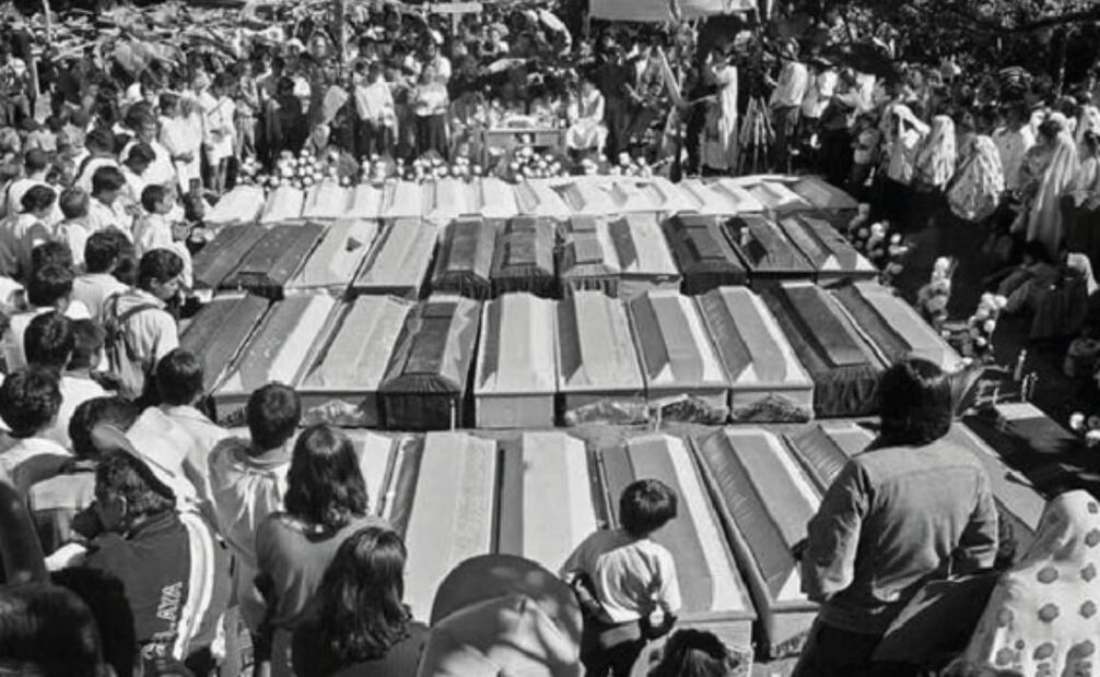 Conmemoran a las víctimas de la matanza en Acteal en Chiapas. Foto: X @inahcampeche