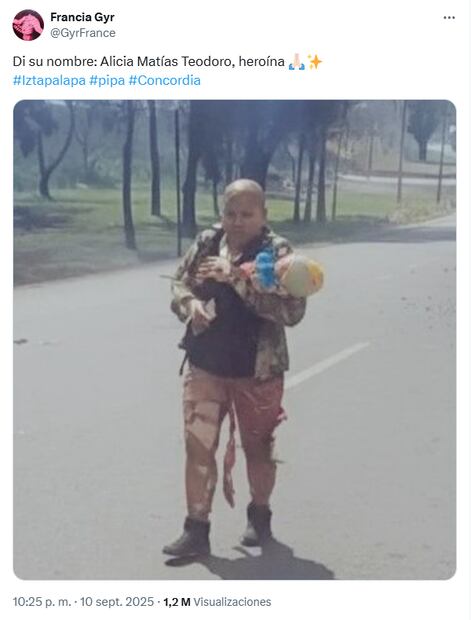 Tras su fallecimiento, usuarios despiden y honran a Alicia Matías, la mujer que protegió a su nieta de 2 años en la explosión de una pipa en Iztapalapa. Foto: X