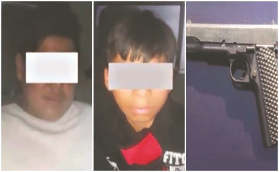 Modus operandi. Damián, de 13 años, y Ronaldo, de 12 años, integrantes de la banda de Los Diablitos, en sólo cinco días han sido detenidos y liberados en dos ocasiones por atracos cometidos con armas de juguete. Fotos: ESPECIAL