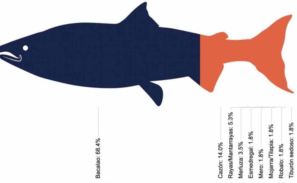 3 de cada 10 veces que se vende bacalao en México es carne de otras especies: ONG. Foto: Especial