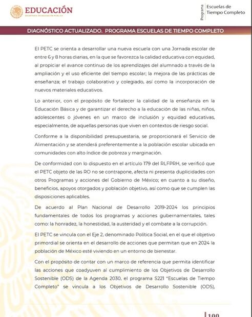 SEP de la 4T defendía las Escuelas de Tiempo Completo