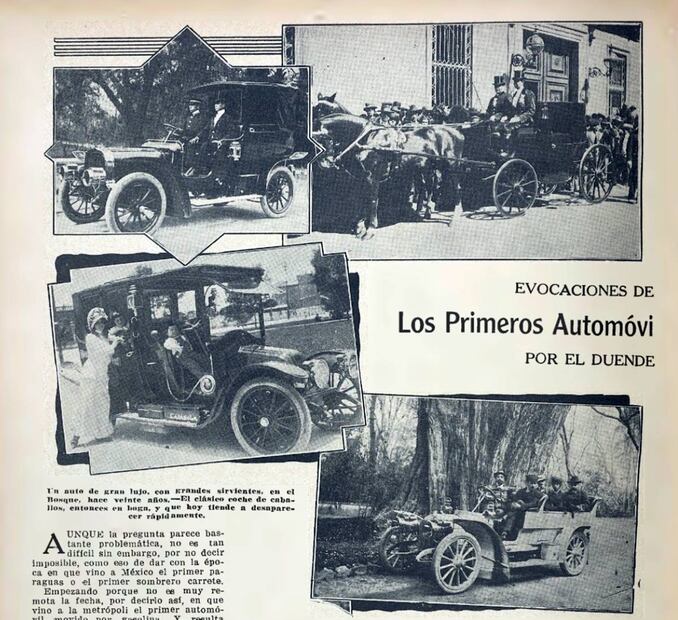 Este era el tipo de vehículos que circulaban por la capital de México en la primera década del siglo XX: desde modelos simples sin techo y con ruedas aún similares a las de una carreta, hasta ostentosos carruajes a caballo con doble chofer. Hemeroteca EL UNIVERSAL.