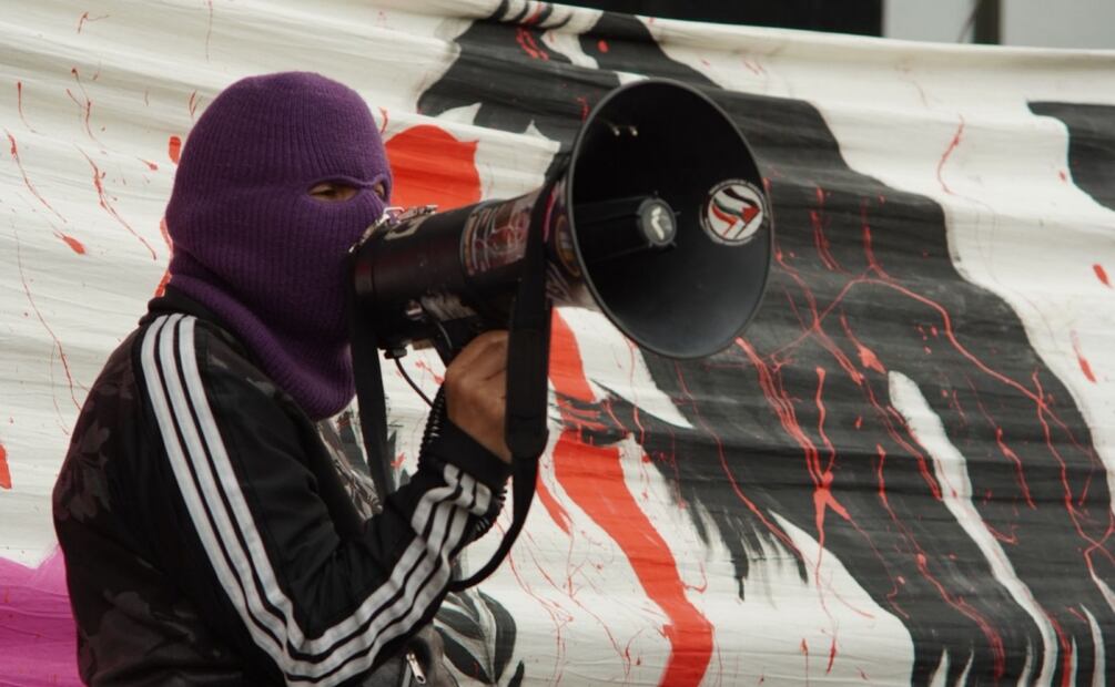 Mujeres en la marcha del 25N llegan al Zócalo capitalino (25/09/2025). Foto: Osmar Alvarado / EL UNIVERSAL