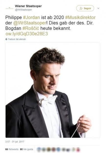 Philippe Jordan dirigirá la Ópera de Viena a partir de 2020