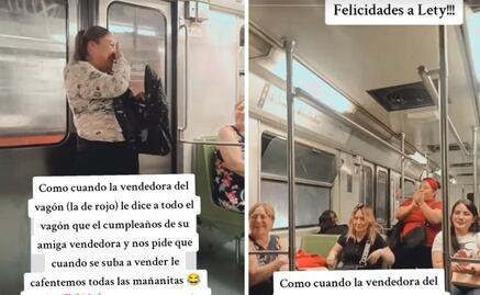 Vendedora del Metro de CDMX sorprende a compañera por cumpleaños; pide a usuarios que le canten las mañanitas