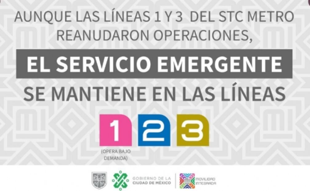 Mantienen servicio de transporte emergente tras reanudar operaciones de L3 del Metro 