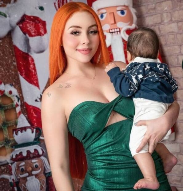 Maya Nazor con Luka, el hijo que tuvo con Santa Fe Klan. 