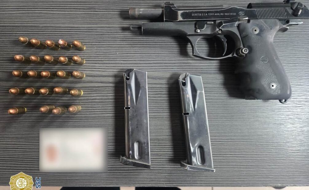 Uniformados aseguraron un arma de fuego  (23/04/2025). Foto: Especial