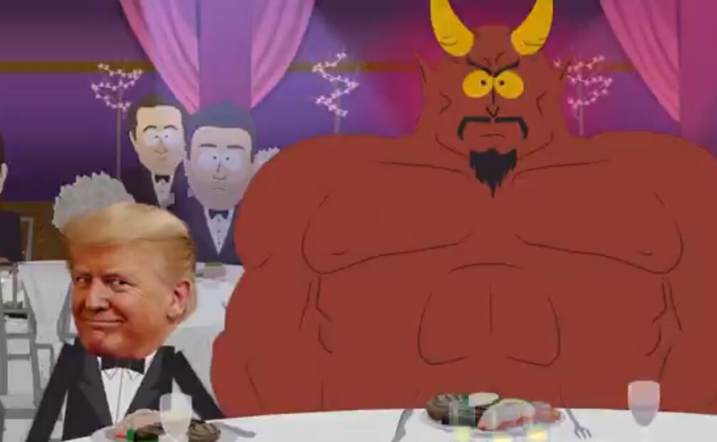 El segundo capítulo continuará con la situación entre Trump y Satanás . Fuente: South Park, X