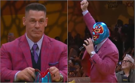 John Cena rinde homenaje a Dos Caras; lució su máscara en su visita a México 