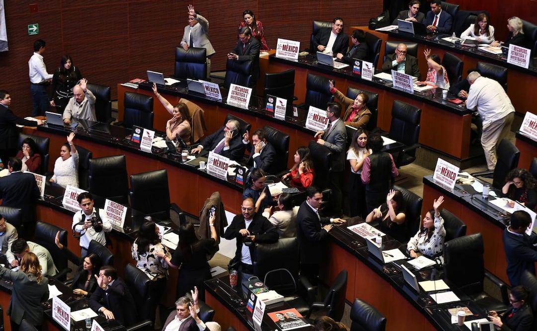 Última sesión extraordinaria de la Cámara de Senadores. Se votarán las minutas de la Ley Nacional de Seguridad Pública y la Ley Nacional de Inteligencia. Foto: Berenice Fregoso/ EL UNIVERSAL