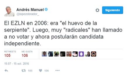 AMLO cuestiona que EZLN postule candidata