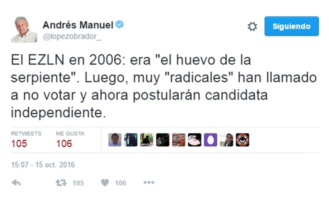 El tabasqueño hizo su crítica a través de Twitter. /Especial
