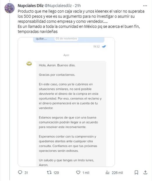 Compra iPhone de 28 mil pesos y le llega caja con plastilina. / Foto: Twitter @Nupcialesdliz.
