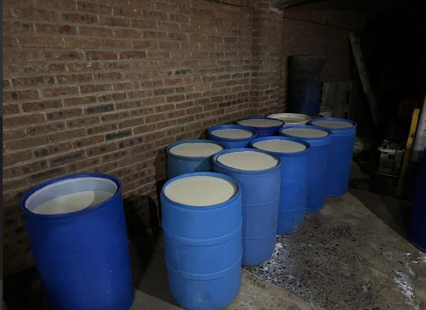 El almacén ilegal de leche en Guanajuato fue detectada por medio de denuncias ciudadanas (31/01/2025). Foto: Especial