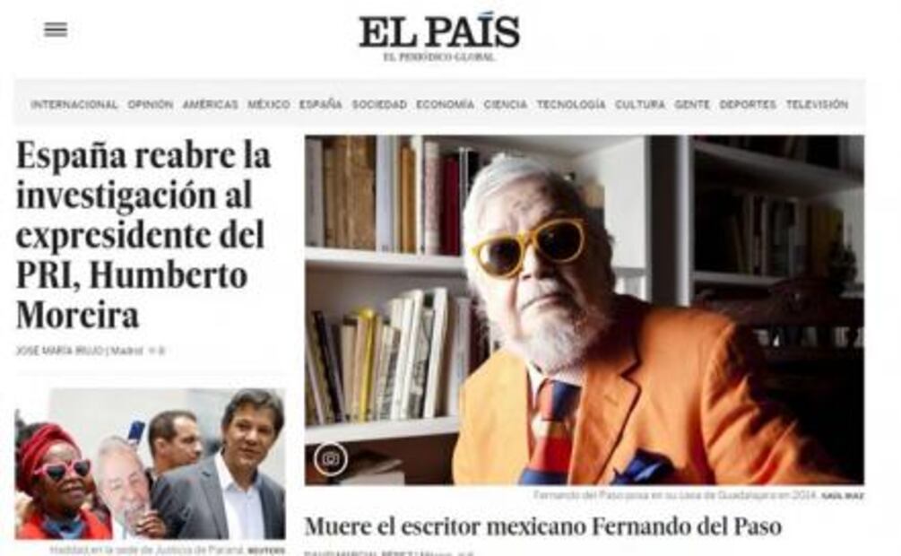 Prensa de España lamenta muerte de Fernando del Paso