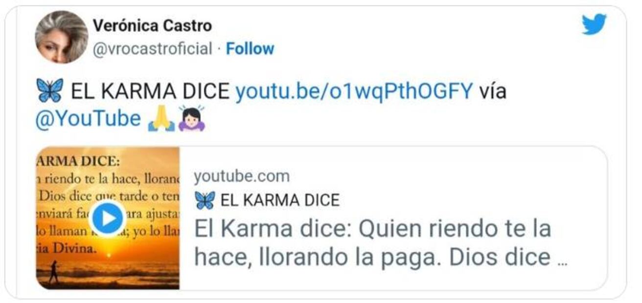 Verónica Castro lanza mensaje que cibernautas interpretaron que era para Yolanda Andrade.