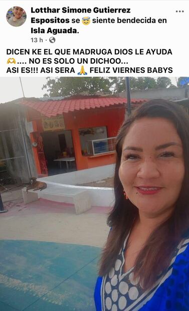 La mujer decretó unas horas antes que tendría un buen día. Foto: Facebook @llottharsimone