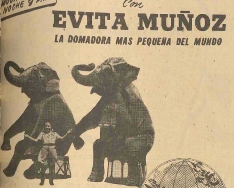 Evita Muñoz "Chachita" se llevó los aplausos en el circo Atayde Hermanos, donde en 1946 se convirtió en "la domadora más pequeña del mundo".