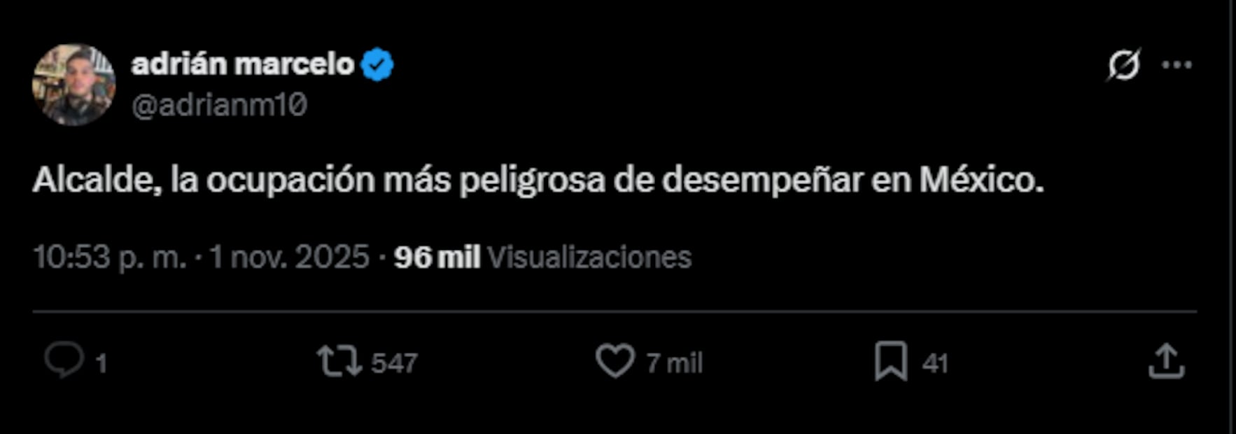 Adrián Marcelo desata debate en la red. Foto: Captura de pantalla