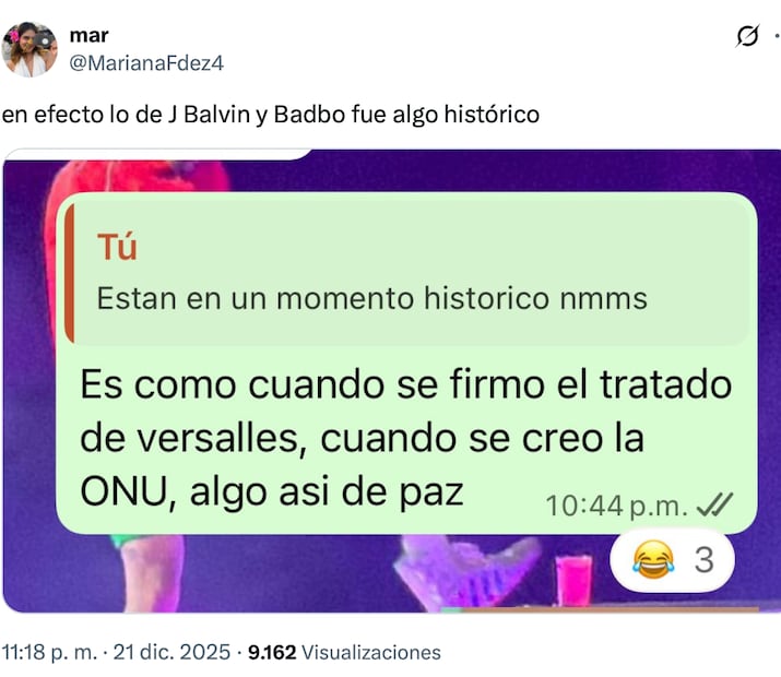 Los mejores memes de la reconciliación de Bad Bunny y J Balvin. Foto: Captura de pantalla