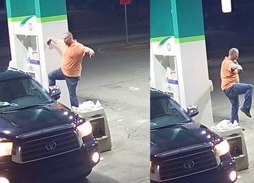 Hombre roba al estilo "Karate Kid" en gasolinera de EU