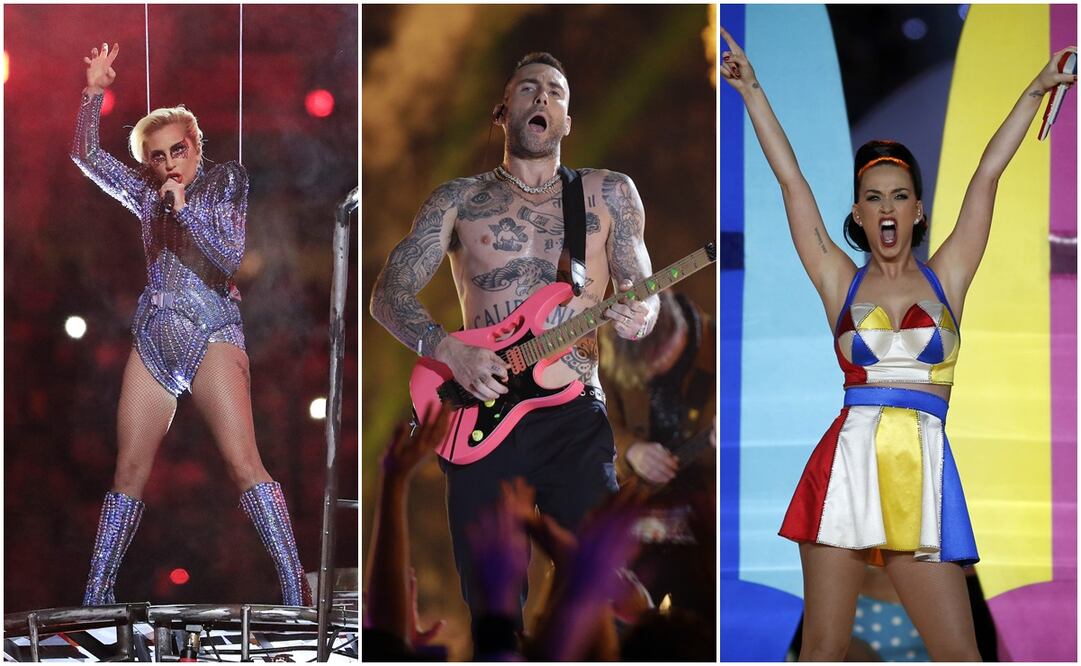 Lady Gaga, Maroon 5 y Katy Perry han sido de los últimos espectáculos de medio tiempo que han dividido las críticas. Fotos: Archivo
