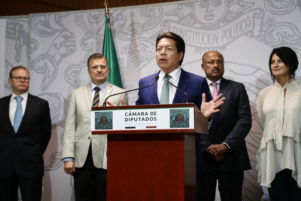 Conferencia de prensa de coordinadores parlamentarios en la Cámara de Diputados. Foto: Diego Simón Sánchez / EL UNIVERSAL
