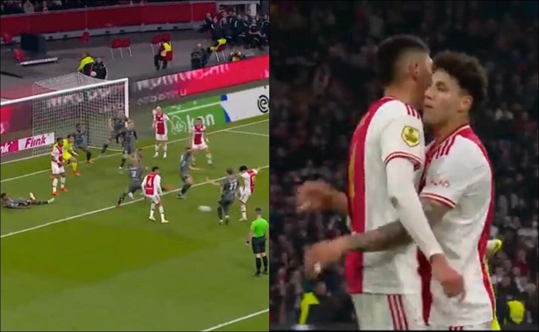 Jorge Sánchez y Edson Álvarez, la dupla mexicana del Ajax, se unieron para el primer tanto / FOTO: ESPECIAL