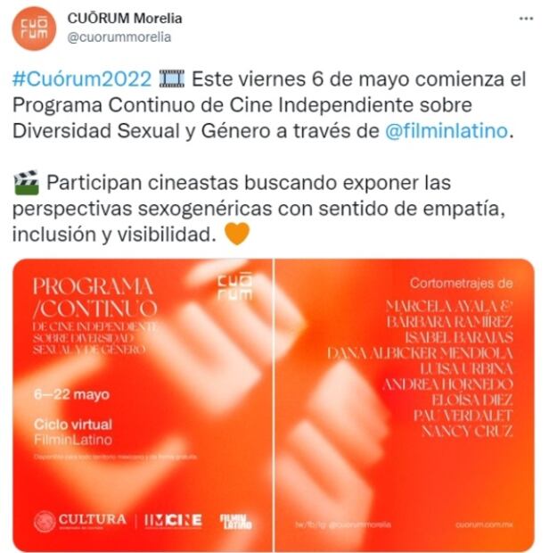 Cuórum de Morelia, un festival de cine independiente para reconocer que la diversidad está en todas partes