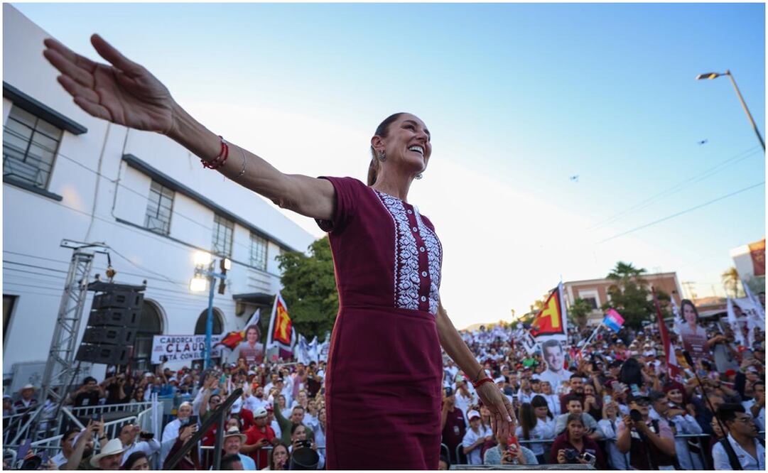 Claudia Sheinbaum visitó Sonora este martes. Foto: Diego Simón/EL UNIVERSAL