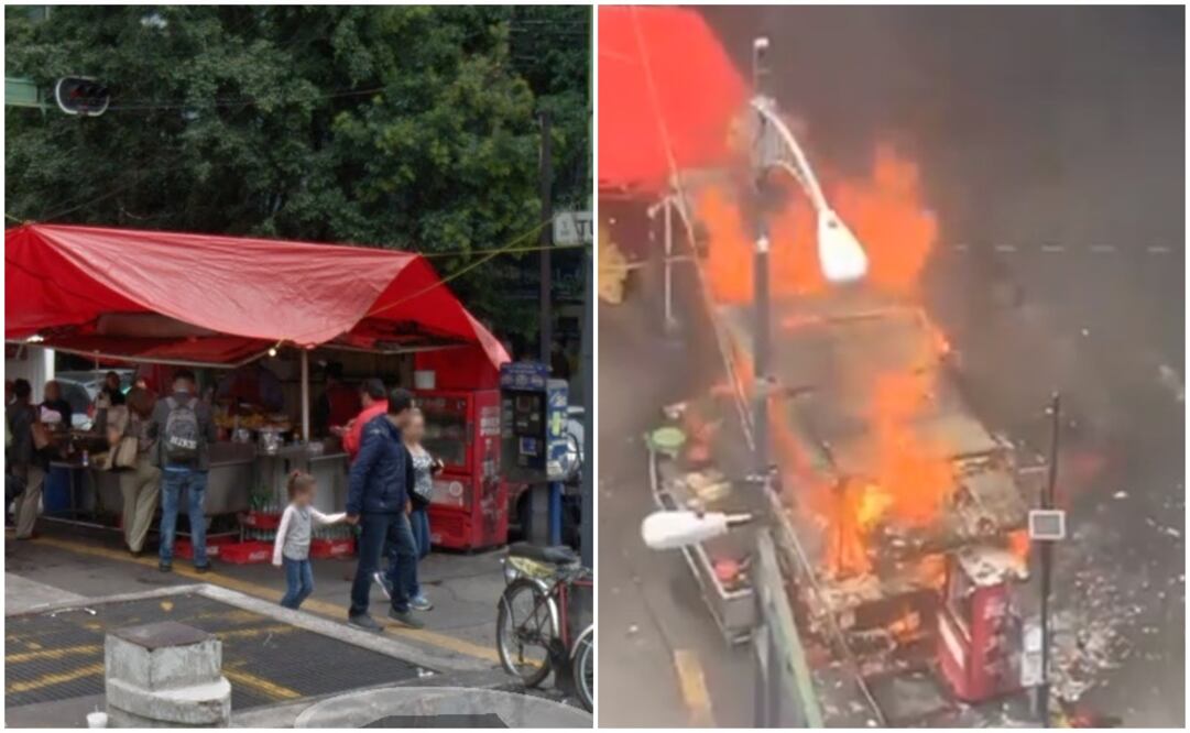 Aspectos del negocio antes y después del incendio. (Fotografía: Especial )